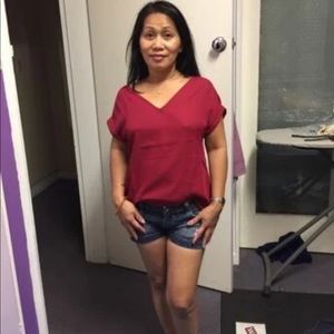 Rolled Sleeve Solid Top